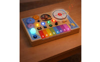 Wooden Busy Board Featuring a Piano Interactive DJ Busy Board Educational for Kids, Travel