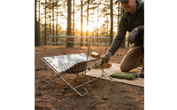 Folding Stainless Fire-and-Steel Bowl Stable Portable Fire Bowl Grill Heat-Resistant Folding Campfire Grill