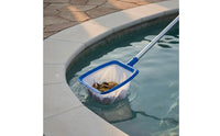 Stainless Steel Handle Pool Skimmer Net Extendable Rod Telescopic Pool Net Easy to Use Fine Mesh Skimmer for Aquatic Pond