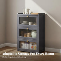 Large Capacity Freestanding Tea Cabinet Strong Load-Bearing Multi-Tier Storage Shelf Sturdy Construction Multi-Layer Sideboard Easy to Clean for Families, Homeowners, Home Chefs, Living Room, Pantry, Office