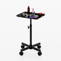 Standing Salon Hairdressing Tool Tray with Aluminum Pan and Nail Art Mobile Storage Rack
