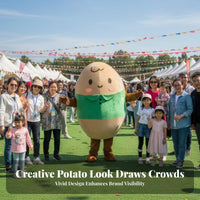 Walkable Design Cartoon Potato Suit Full-Body Coverage Oversized Character Tunic Funny Outfit Mascot Costume 3D Facial Features for Promotional Personnel, Event Performers, Trade Shows, Stage Performances, Shopping Malls, Carnival