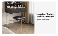 French & design Cross-Legged paddinged Bench Modern Minimalist Vanity Seat Luxury Design Upholstered Stool Polished Metal Frame for Interior Decorators, Adults, homeowners, Makeup Area, dressing area, full-length Closet, Entryway