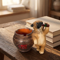 Pug Dog Ashtray Tabletop Vessel Whimsical for Living Room