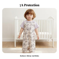 Bamboo Cotton Material Baby Split-Leg Sleeping Bag Breathable Short Sleeve Sleep Sack Soft Toddler Sleep Sack with Legs Machine Washable for Toddlers, Early Walkers, Bedtime, Naptime, Nursery, Crib