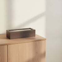Watch Display Case with Glass Lid Woodwatch with Textured Finish Display Case Luxury for Collectors, Dresser, Closet