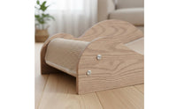 Scratch Resistant Sisal Cat Lounge Chair Multi-Functional Wooden Cat Scratcher Bed Protects Furniture Pet Supplies Stable Structure for Cats