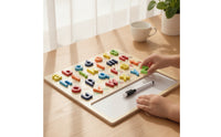 Dry-Erase Board with 3D Characters Tactile Wooden Learning Board Hands-on Educational for Preschoolers, Preschool, Homeschool