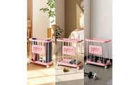 Mobile Wire Storage Baskets with Wheels Deep Rolling Wire Basket Cart Portable Rolling Storage Basket Space-Saving for Home Gym, Living Room, Bedroom