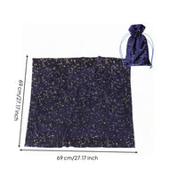Small Stars and Moons Divination Cloth Tablecloth Drawstring Pouch Velvet Divination Cloth Soft Surface Starry Sky Tablecloth for Divination Fans