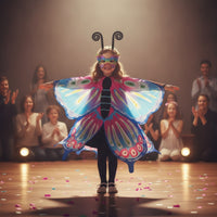 Wing-Shaped Butterfly Wings Cape with Headband Colorful Butterfly Wings Costume with Headband Lightweight Comfortable for Children, School Performances