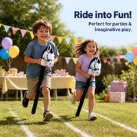Inflatable Horse Head Stick Toy for Kids, Cartoon Stage Prop and Game Accessory