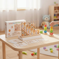 Parent-Child Play Creature Bead Matching Game Educational Child-Centered Wooden Bead Game Early Cognitive Development Wooden Color Matching Toy Fine Movement Skills for Children, Toddlers