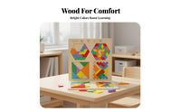 Tangram Block Mind Game Set Early Education Quadruple Challenge Set Wooden Mind Game Board Geometric Pattern Blocks Encourages