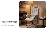 Adjustable Height Ergonomic High-Back Swivel Chair Effortless Rolling Casters Ergonomic Swivel Chair with Headrest Reclining Function Computer Seating Easy to Clean for Students, Work-from-Home Employees, Gamers, Dormitory, Study Room, Workplace