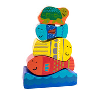 Educational Wooden Stacking Toy Colorful Wooden Balancing Game Smooth Stacking Toy Sensory for Toddlers, Preschoolers, Playroom, Preschool