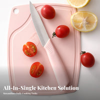 3 Pieces Fruit Paring Tool Cutting Board Set Multi-Versatile Fruit Set Stainless Steel for Parents, Home Cooks, Camping, Office, Outdoor
