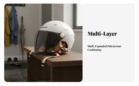 Retro Design Half Helmet 3C Certified Retro Design Helmet Four-Season Use for Women, Commuters, Street Riding, City Commuting