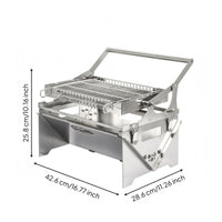 Foldable Barbecue Grill Flip-up Stainless Steel Grill Heat Resistant Outdoor Cooking Gear
