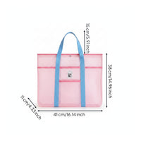 Lightweight Mesh Beach Tote Breathable Mesh Beach Bag Washable Foldable for Swimming Pool, Travel