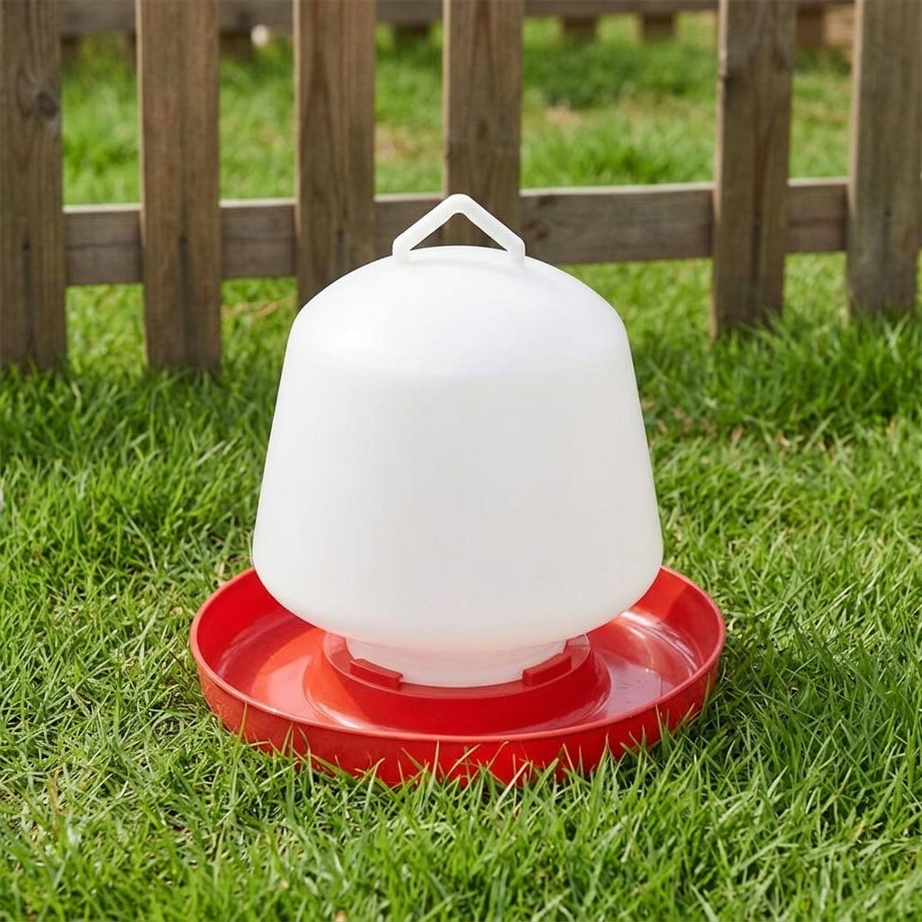 Sturdy Feeding Trough for Chickens, Poultry, Livestock – Made of Synthetic, in Sky Blue, White, and Dark Gray