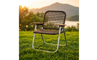 Folding Lounge Chair Low-Profile Folding Rope Chair Travel-Friendly Furniture for  , Backyard, Camping