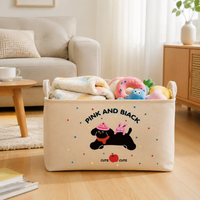 Foldable Storage Basket, Knitted Plant Fiber Laundry Hamper, with Loop Handles, for Blankets, Laundry, Clothing