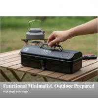 Multifunctional Design Camping Trunk with table surface Portable exteriordoor Equipment Large Capacity Storage Box sturdyDuty for Families, DIY aficionados, Fishermen, exteriordoors, Mobile Transport, Workshop, Garage