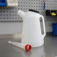 Long Spout Oil Can Leak-Resistant Cap Graduated Oil Dispenser Resistant Graduated Pitcher with Flexible Spout for Mechanics, Auto Repair, Garage