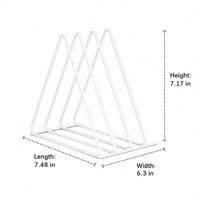 Metal Book Stand, Small Triangle Book Holder, Paper Organizer for College Students, Home Office Desk Organizer