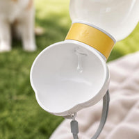 Portable Pet Water Bottle and Food Dispenser for Dogs and Cats, Large Capacity Travel Drinker with Food Bowl