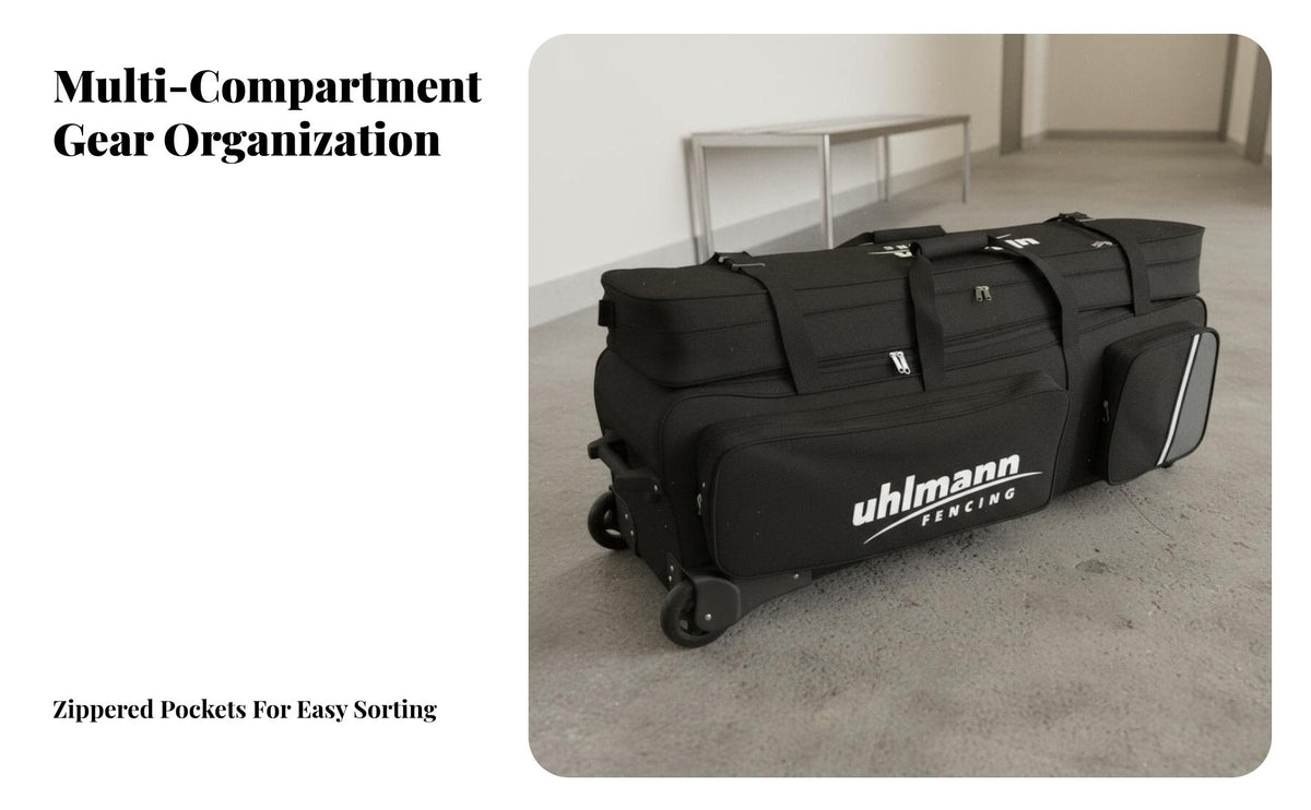Telescoping Handle Fencing Blade Roller Bag Effortless Rolling Wheels Fencing Blade Trolley Sturdy Construction Travel Gear Multiple Carrying Options for Adults, Coaches, Travelers, Tournaments