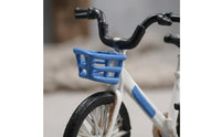 1:64 Velocipede Model Decorative Miniature Velocipede with Basket Bike Miniature Desktop Decoration Display Piece Collectible