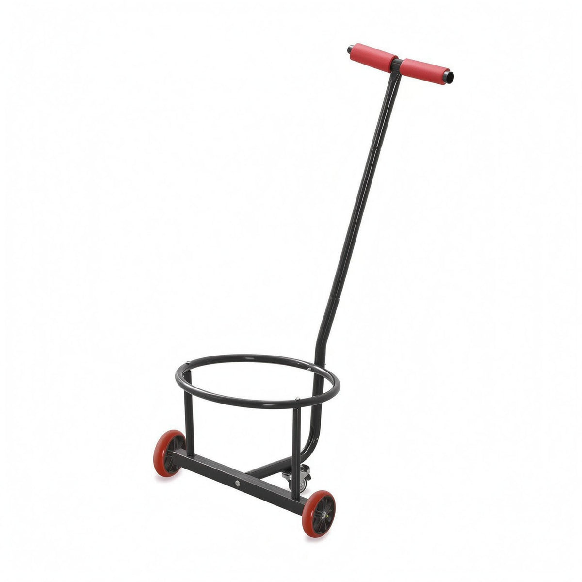 Hand-Push Bucket Cart Angled Handle Rolling Utility Cart Heavy Duty Metal Trolley for Household Flooring