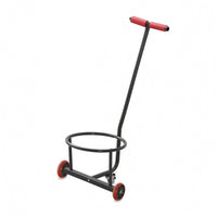 Hand-Push Bucket Cart Angled Handle Rolling Utility Cart Heavy Duty Metal Trolley for Household Flooring