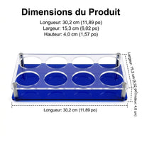 Blue Acrylic Liquor Glass Rack, Holds 8 Glasses, Shot Glass Display Stand, Practical and Elegant Party Accessory