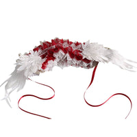 Princess Christmas Headband, Feather Brooch, Handmade Mini Hat, Kids Festive Hair Accessory