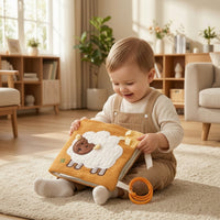 Cloth Book Crinkle Textile Book Sensory Toy Foldable Baby Books Lightweight for Babies, Stroller, Tummy Time