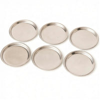 6 Pieces Coaster with Raised boarder Polished Metal Cup Tray Heat Resistant Coasters for Tabletop, Dining Beverage Presentation, Home Entertaining