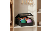 Stackable Hat Storage Box Portable Foldable Hat Organizer Transparent Closet Organizer with Window Sturdy for Homeowners