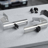 2 Pieces Heavy-Duty Miter Saw Crown Stop Compact Crown Guides Silver-Finished Miter Saw Positioning Guide Compatible for Carpenters, Carpentry, Workshops