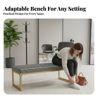 Multi-Purpose Entryway Changing Bench paded Seat Long Stool long-lasting Construction Indoor Seating Comfortable pading for Business Owners, Interior Decorators, hairstyling Shop, Fitting Room, Hallway, Walk-in Closet