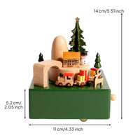 Gift Portable Hand-Turn musical box  Wooden Crank musical box