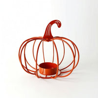 Halloween Pumpkin Candle Holder Tabletop Pumpkin Tealight Holder Metal Decor Compact for Autumn Harvest