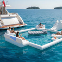 Wear-Resistant Inflatable Yacht Slide Quick Inflation & Deflation Floating Sea Slide Compact Storage Water Sports Equipment Sturdy Molded Handles for Ocean, Lake