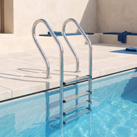 Corrosion-Resistant 4-Step Pool Ladder Sturdy Stainless Steel Pool Ladder Stable Safe