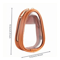 Jewelry Storage Pouch Leather-Like Portable Jewelry Pouch Gold-Tone Hardware Oval Shape