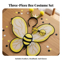 3 Pieces Bee Costume Set Lightweight Design Bumblebee Appendages Set Bee Dress-up Accessories for Children, Halloween, Role Play, Birthday Parties