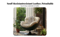 Ergonomic Design Upholstered Swivel Armchair Soft Cushioning Cushioned Swivel Pod Chair Silent Rotation Living Room Furniture High-Density Foam Cushion for Readers, Homeowners, Adults, Balcony, Reading Nook, Bedroom
