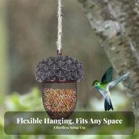 Weather Resistant Acorn Bird Feeder Easy to Fill Acorn Shaped Holder for Nature Enthusiasts, Homeowners, Backyard, Patio, Trees